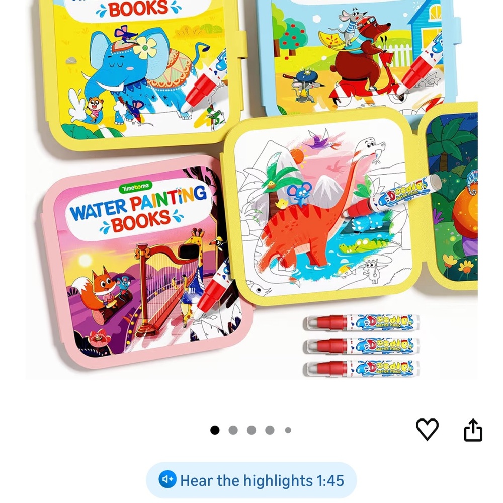 Water Painting Books - Kids Color & Paint Activity Set - Set of 3- Never used